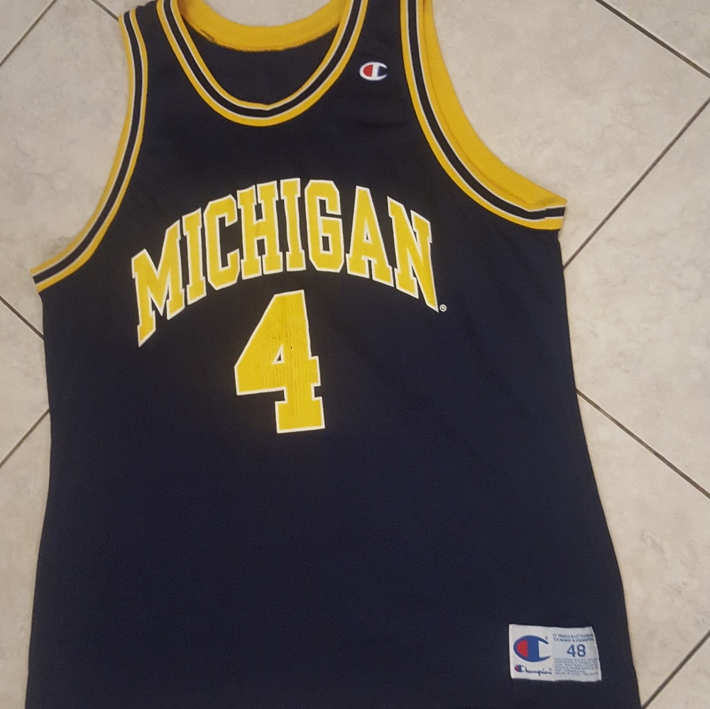 Vtg michagan chris webber champion jersey sz.48